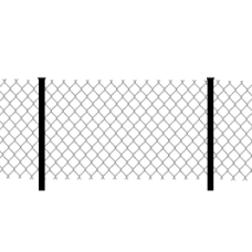 Забор из сетки рабицы – эконом, крепится к столбам 40×40