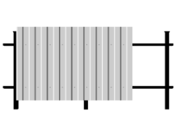 Забор вертикальный из профлиста на 2 лагах 40×20, столбы 60×40 – эконом