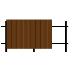Забор двухсторонний из цветного профлиста на 2 лагах 40*20, столбы 60*60 – бетонируются