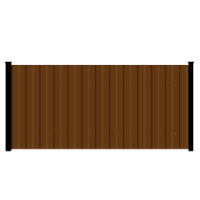 Забор вертикальный из цветного профлиста столбы 80×80 с лицевой стороны – бетонируются