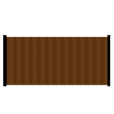 Забор вертикальный из цветного профлиста столбы 80×80 с лицевой стороны – бетонируются